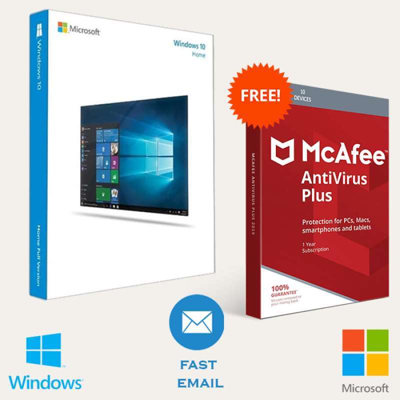 Jual Windows 10 Home Original Lisensi Lifetime Bonus Mcafee ...