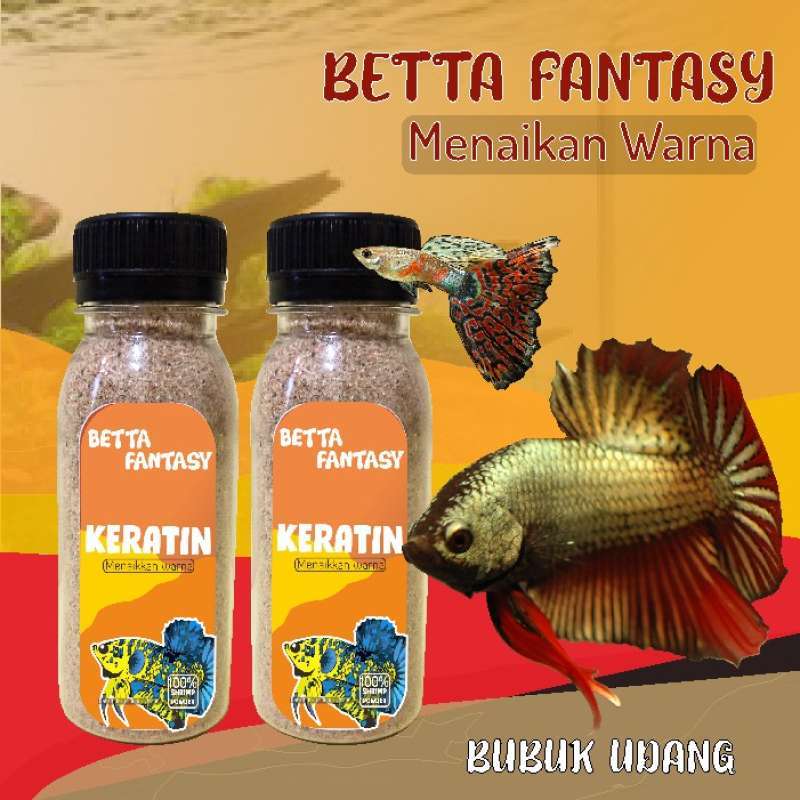 Jual Makanan Serbuk Betta Fantasy Keratin Premium Cupang Guppy 40