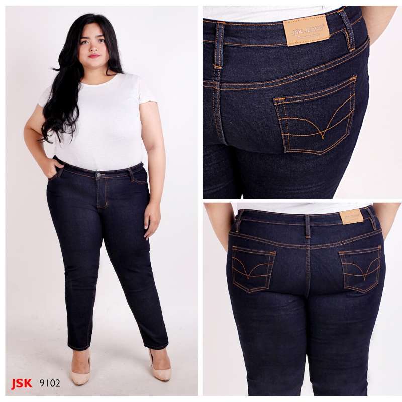[SIZE 27-42] [6 WARNA] Celana Panjang SKINNY JEANS Wanita JUMBO BIG SIZE  Denim Pensil Cewek JSK 9102