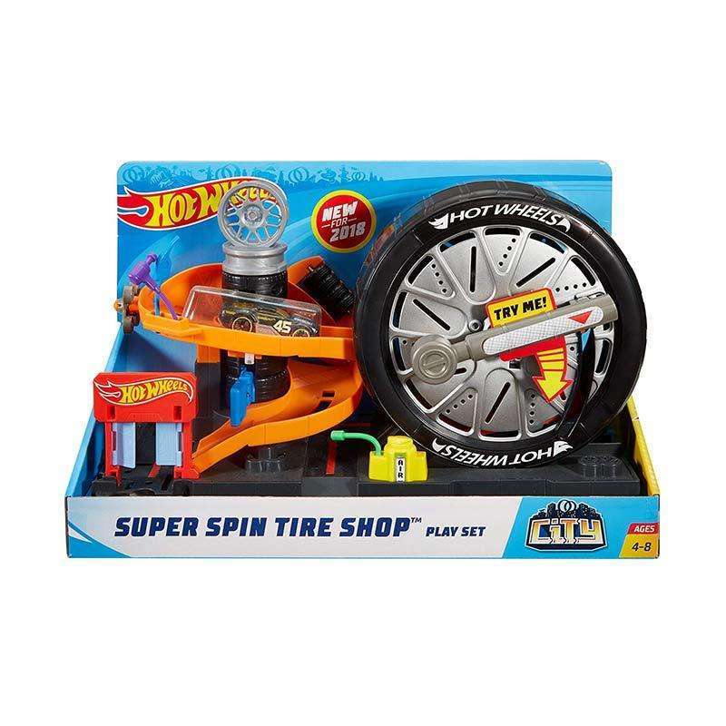 Jual Hot Wheels Super Spin Tire Shop Playset FNB17 di Seller