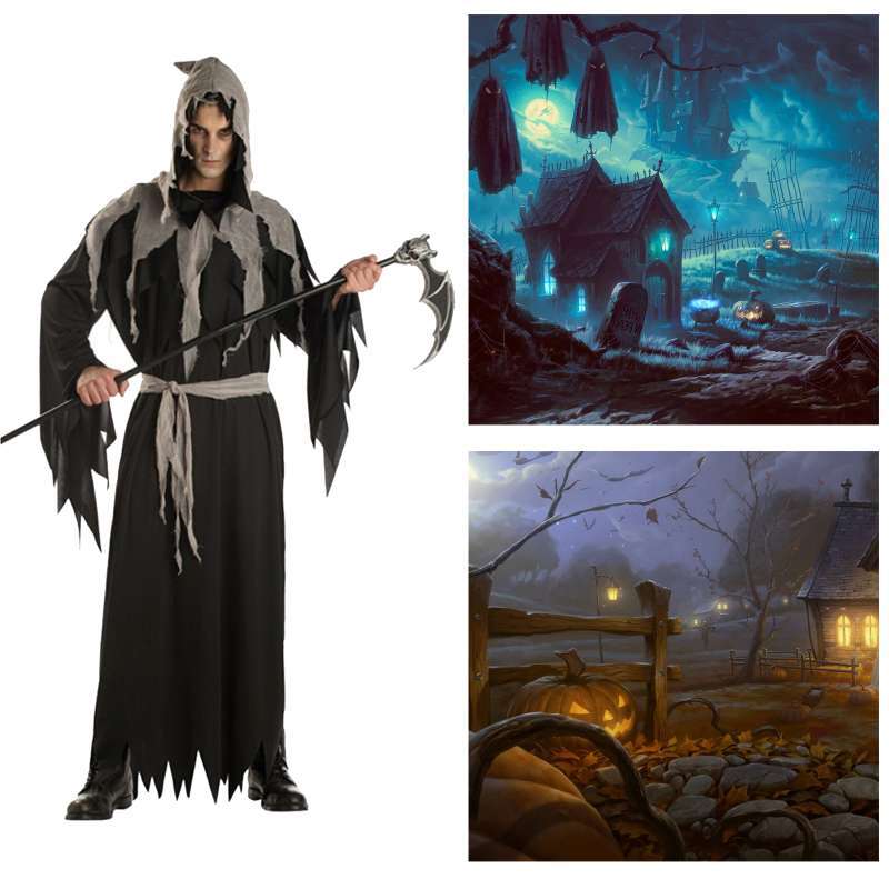 Promo Halloween Costume Fancy Dress Scary Party Dress Up Adult Costume Men  Women D Di Seller Homyl - China | Blibli