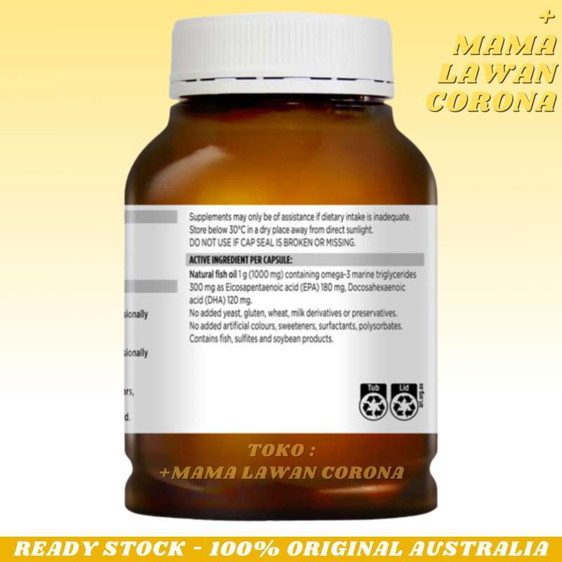 Jual Blackmores Fish Oil 1000 Mg 400 Capsules Australia Fish Oil 1000mg Capsule Kapsul Anti Inflammatory Di Seller Mama Lawan Corona Pluit Kota Jakarta Utara Blibli