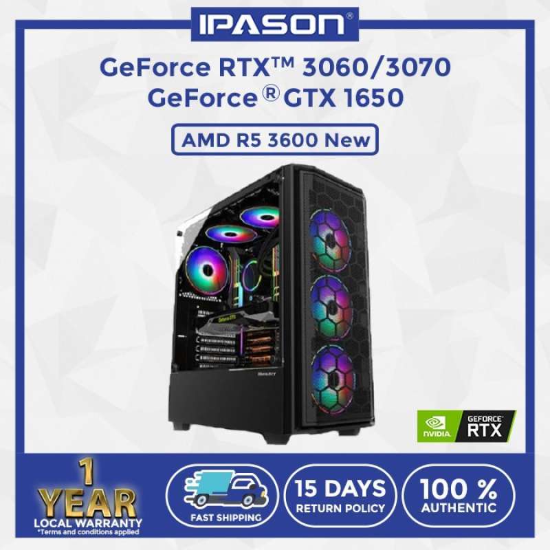 Jual IPASON Desktop Gaming PC Geforce AMD R5 3600 8G NEW RTX