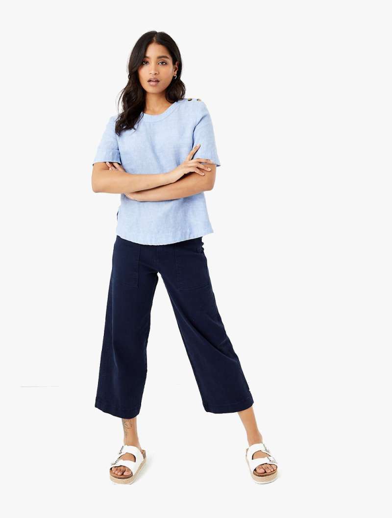Pure Linen Button Detailed Blouse 
