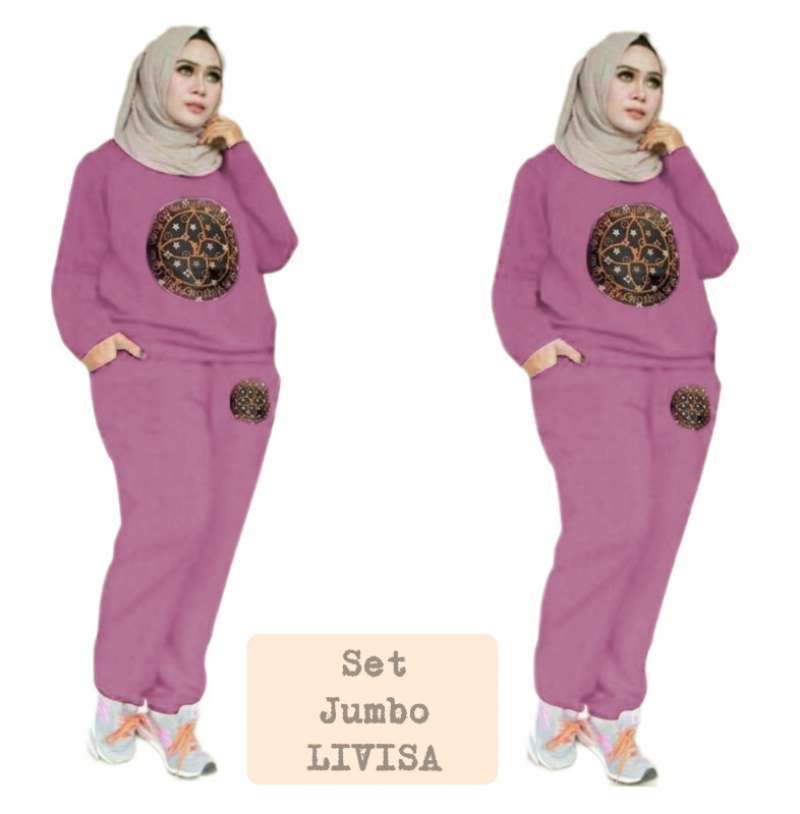 Jual Baju Setelan Wanita Set Jumbo LIVISA Setelan Celana Wanita di