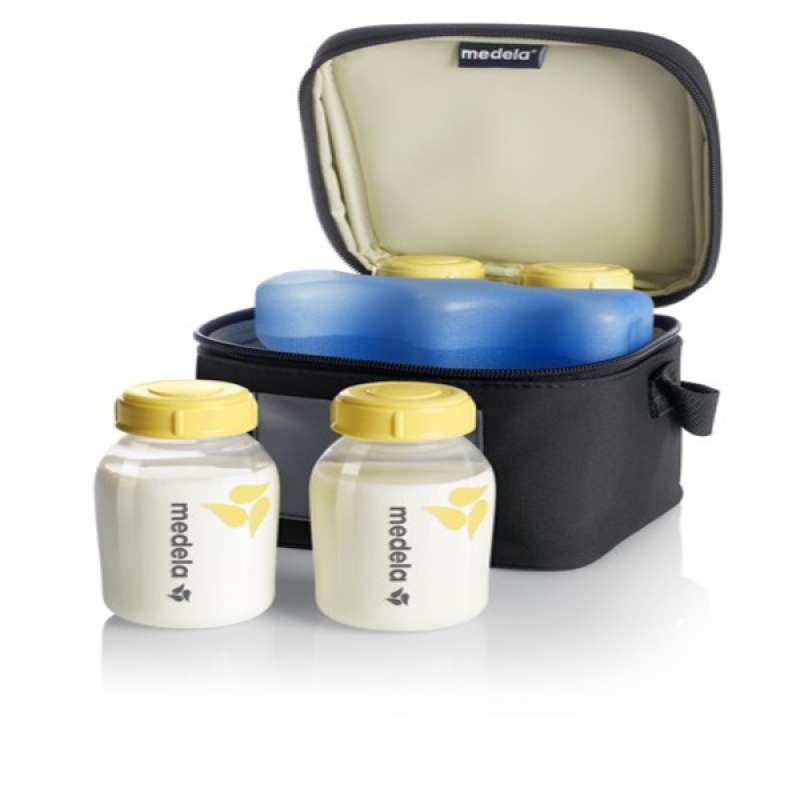 Jual Medela Cooler Bag with 4 Breastmilk Bottles 1 Coolling