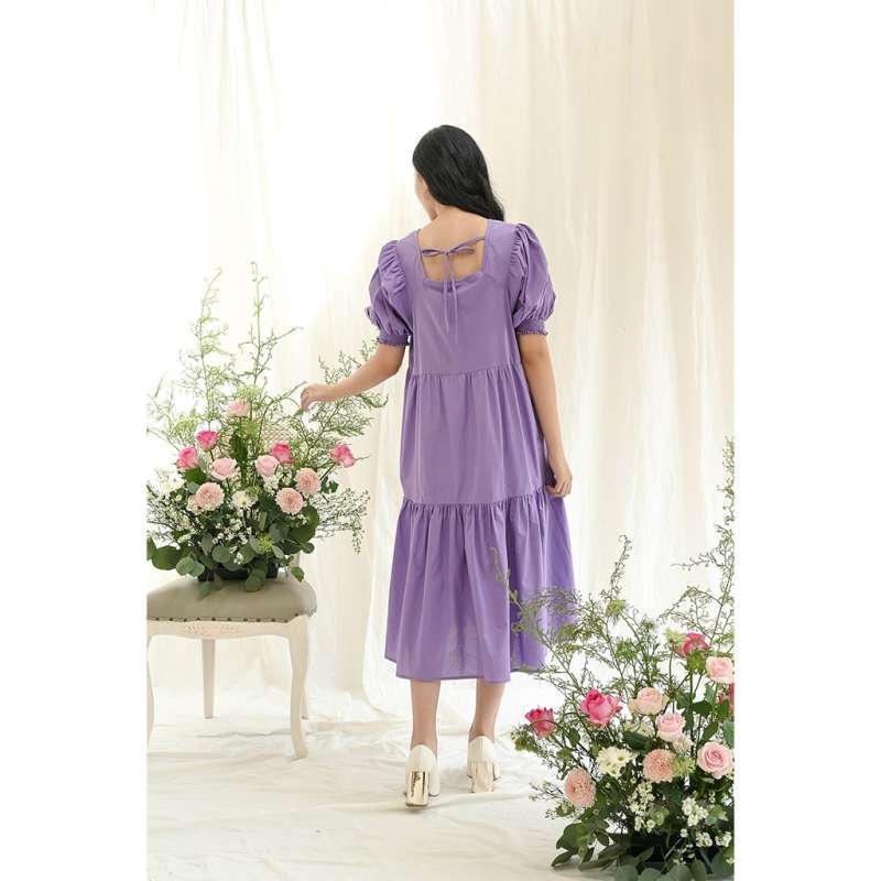 GREY DRESS LILAC LAVENDER SABRINA DRESS 