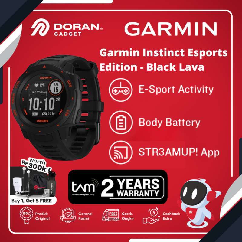 Jual Garmin Instinct Esports Edition GPS Watch Black Lava di