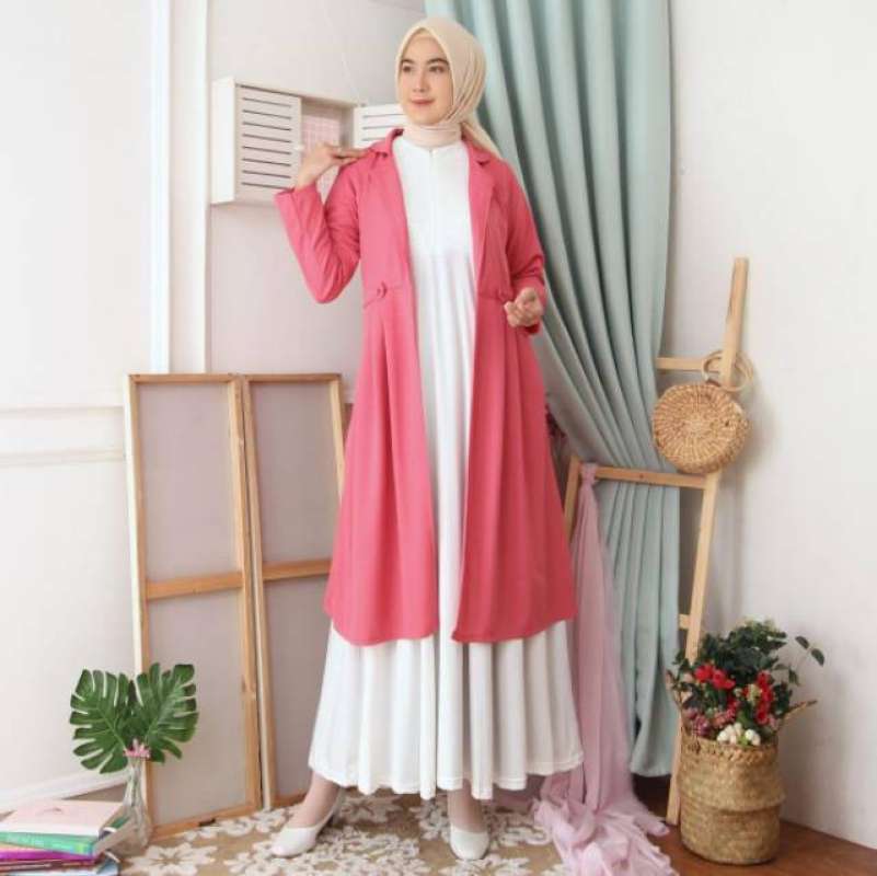 Promo Outer Luaran Muslimah Long Cardi Bahan Wafer 90055 Diskon 10