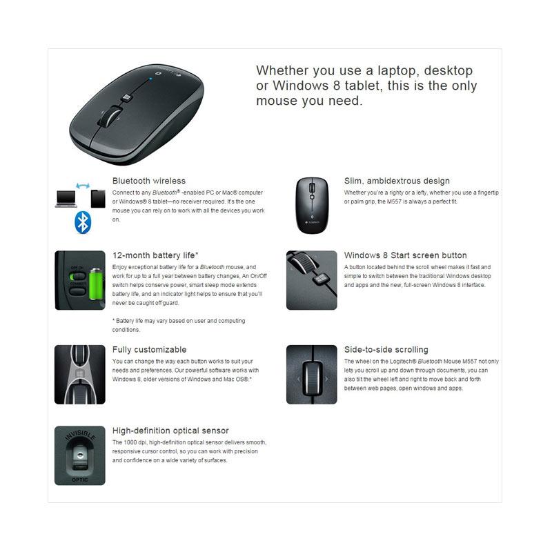 Jual Logitech M557 Freedom Plus Bluetooth Mouse Hitam Di Seller Inti Sukses Kota Surabaya Jawa Timur Blibli
