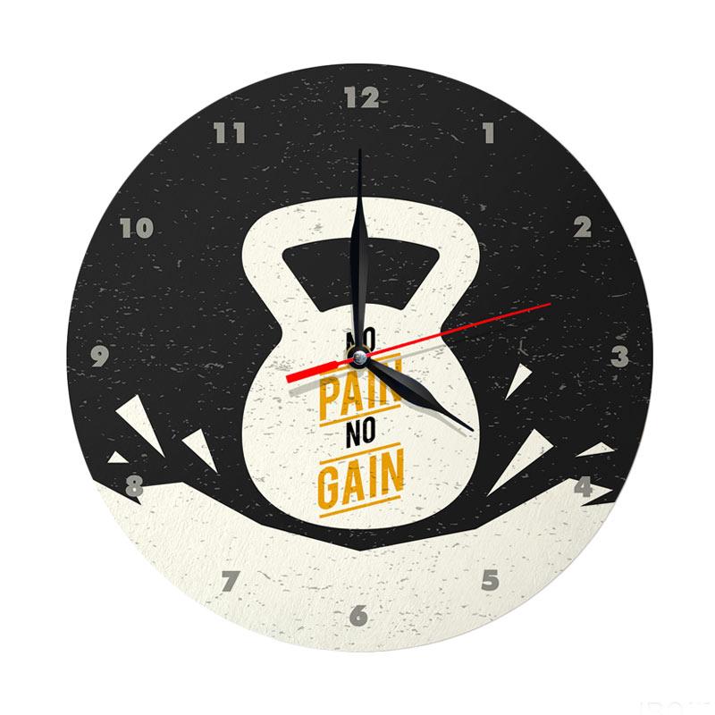 Jual Kayugraphy Jb051 Wall Clock No Pain No Gain Jam Dinding