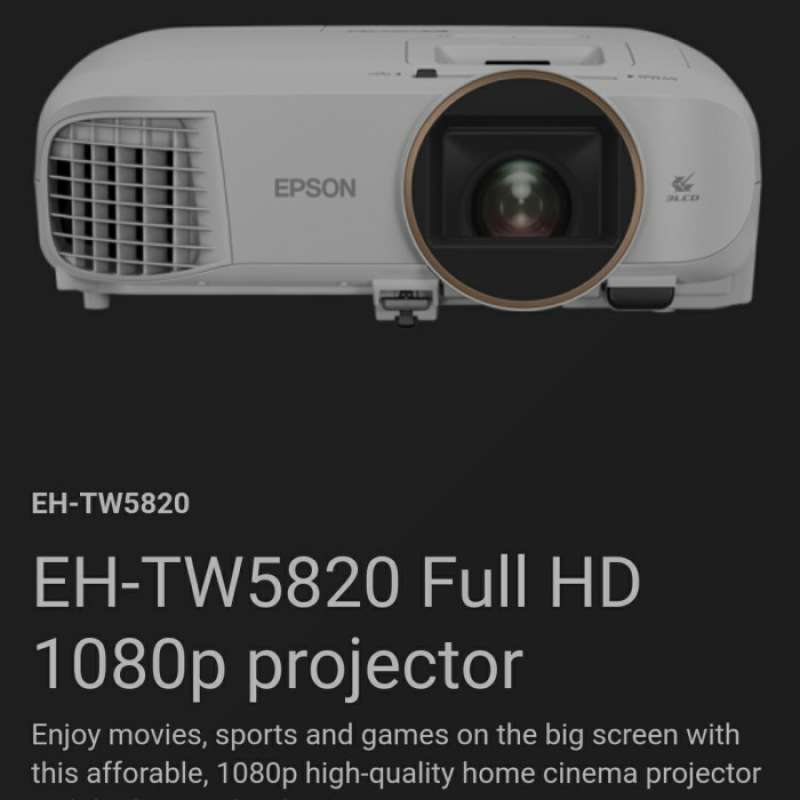 RECOMMENDED Projector Epson EH TW 5820 