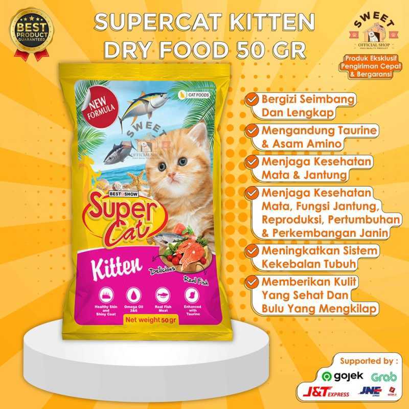Jual SUPERCAT KITTEN DRY FOOD 50 GR POUCH MAKANAN KUCING KITTEN
