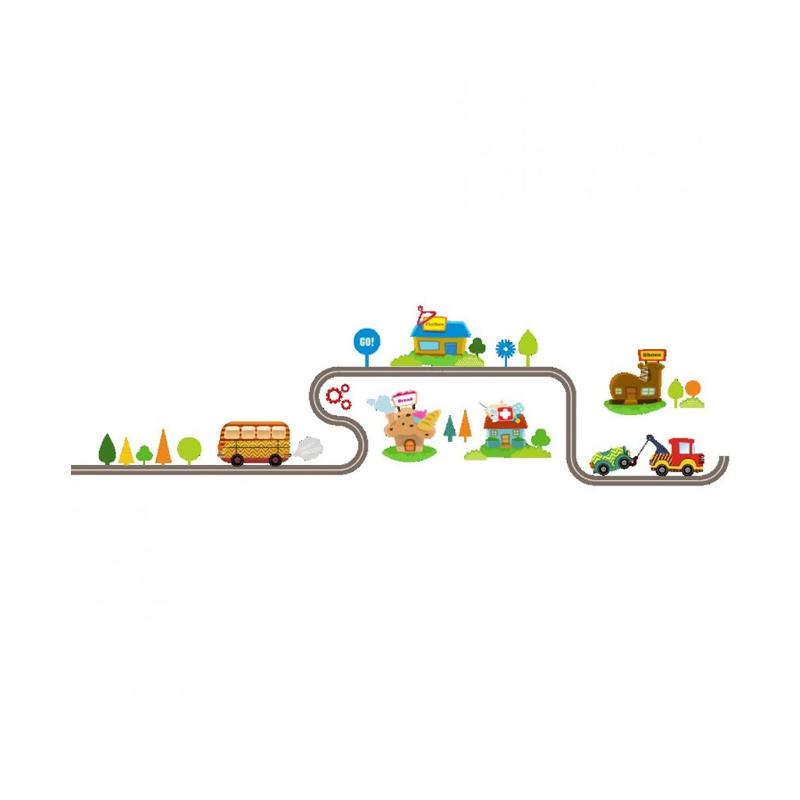 Jual Bluelans Cartoon Car Road Pattern Removable Wall Stickers Diy