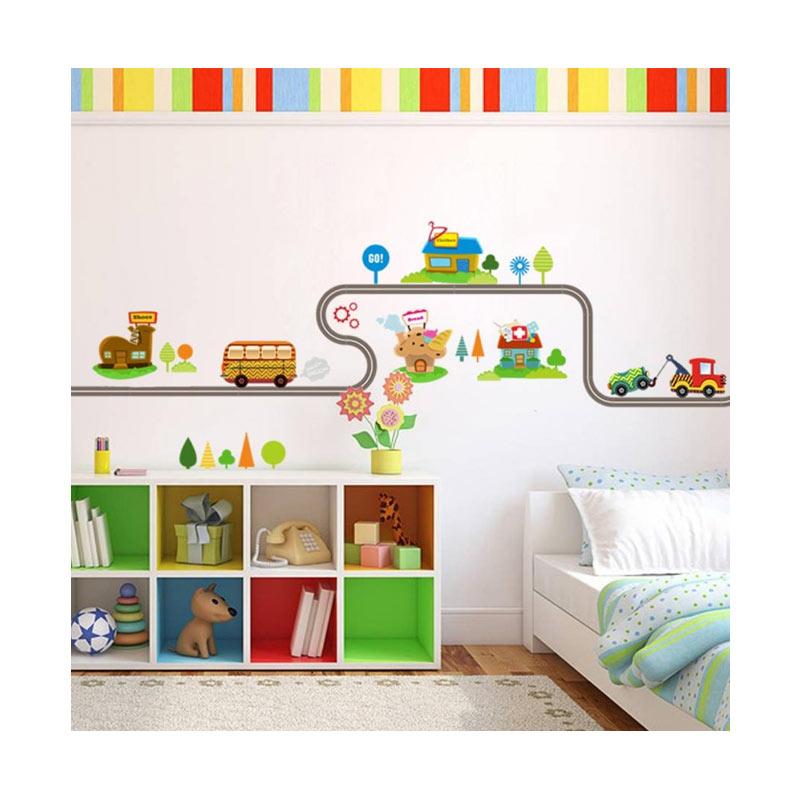 Jual Bluelans Cartoon Car Road Pattern Removable Wall Stickers Diy