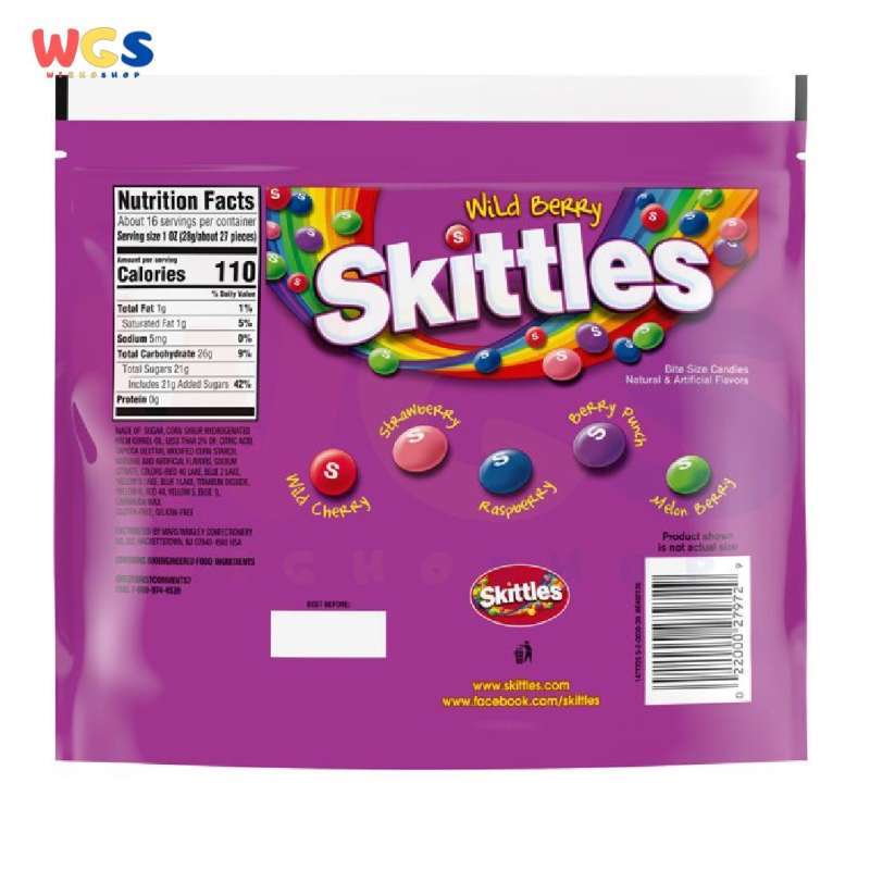 Jual Skittles Wild Berry Chewy Candy Natural & Artificial ...