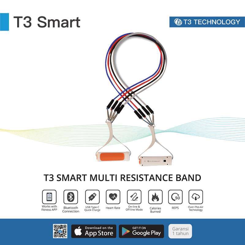 Promo T3 Smart Multi Resistance Band Smart Band Tali Stretching Yoga Fitness Bluetooth Diskon 31 Di Seller T3 Smart Home Lambangjaya Kab. Bekasi Blibli