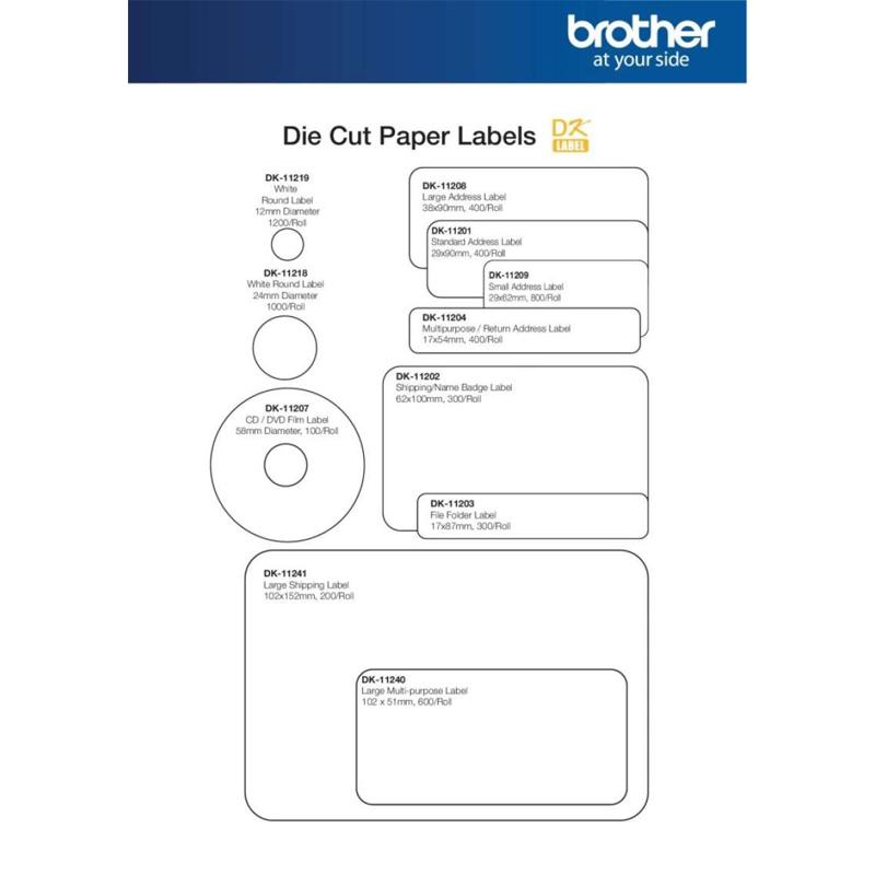 Jual Brother Label Tape DK-11202 White Shipping Label di ...