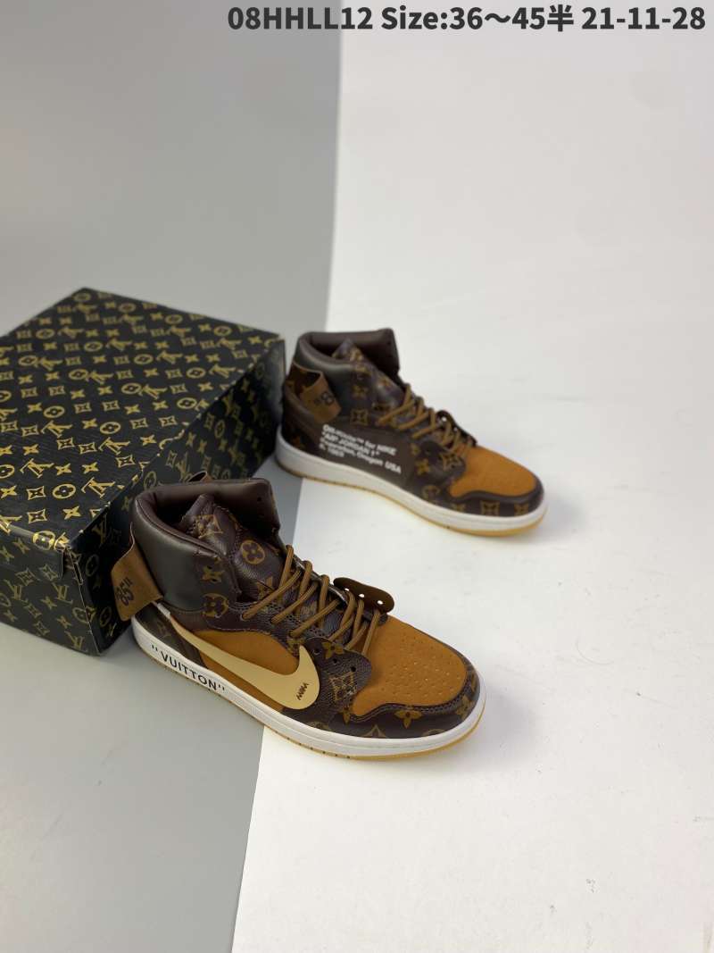 Jual Men's shoe Nike Air Jordan aj1 x Louis Vuitton x off white aq0818-202  ow co branded guest edition LV Jordan code 1 - 37 di Seller Li Chunmei Shop  - Hong