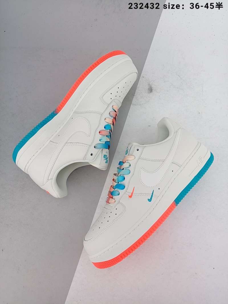 Jual Nike Air Force 1 low Beige red and blue 'Los Angeles clipper' urban  low top air force No. 1 casual board shoes custom head leather 3M  reflective cry - 36 di