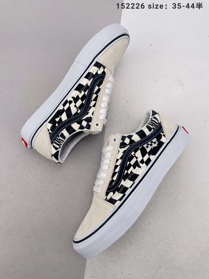 Vans vans black white checkerboard side 