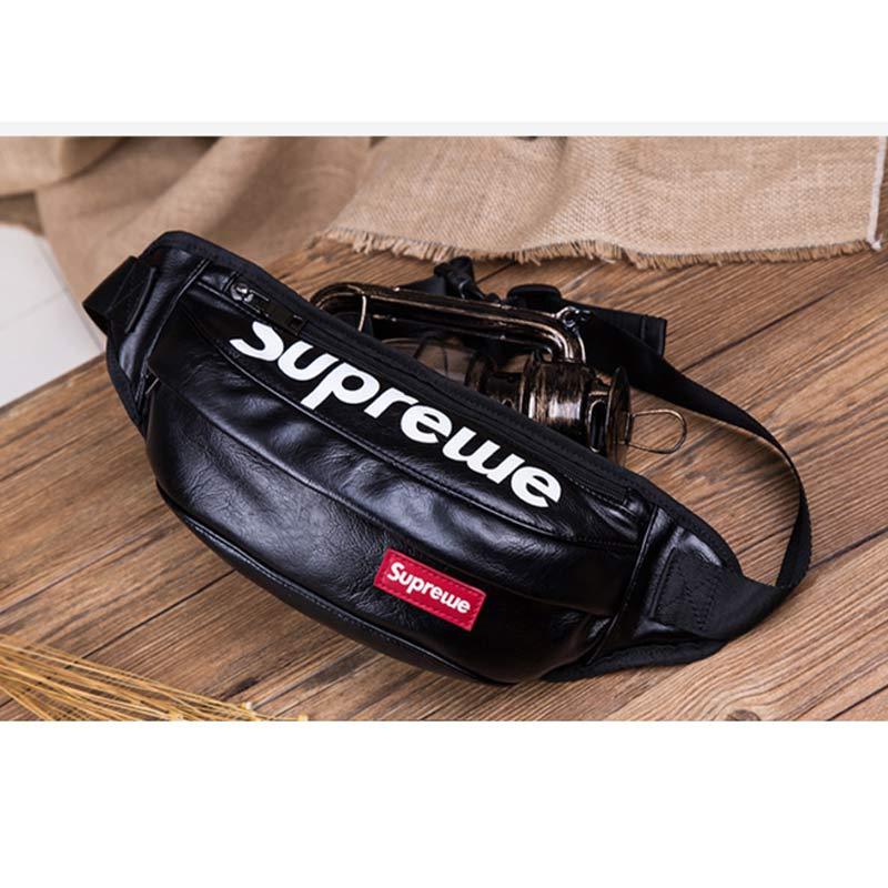 supreme waist bag leather