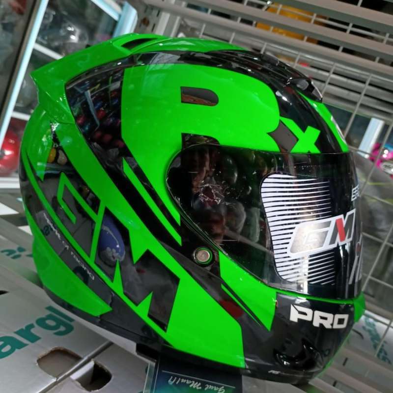 Jual Helm GM Fullface Race Pro Black 
