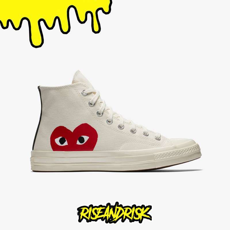 cdg converse high white