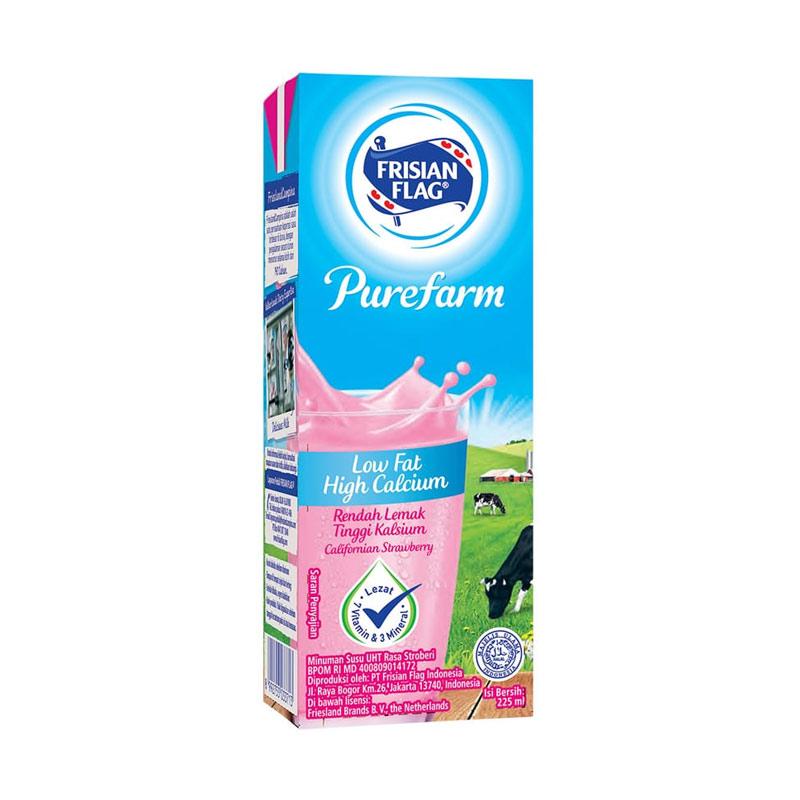 Jual Frisian Flag Purefarm Low Fat Californian Strawberry Susu Uht 225 Ml Online September 2020 Blibli Com