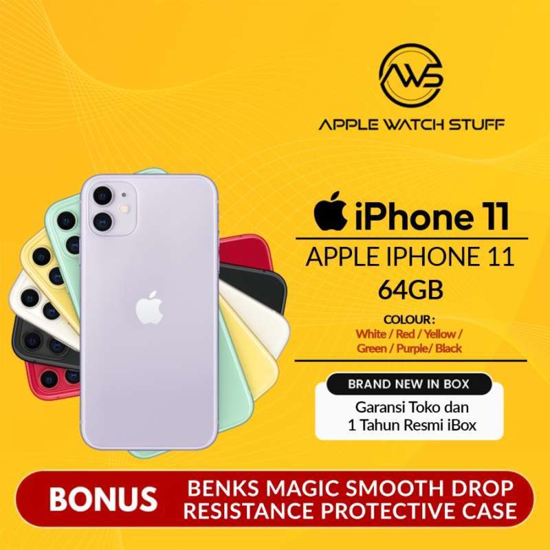 Promo Apple iPhone 11 64GB Black White Red Yellow Green Purple RESMI IBOX  di Seller Apple Watch Stuff Official Store - Kota Jakarta Barat, DKI  Jakarta | Blibli