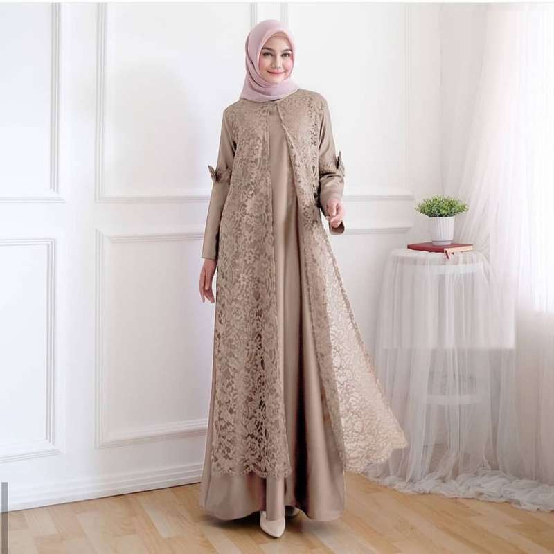 Dress sales brukat hijab