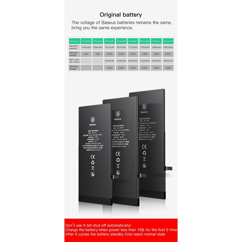 baseus high capacity battery for iphone 7 plus 3400 mah