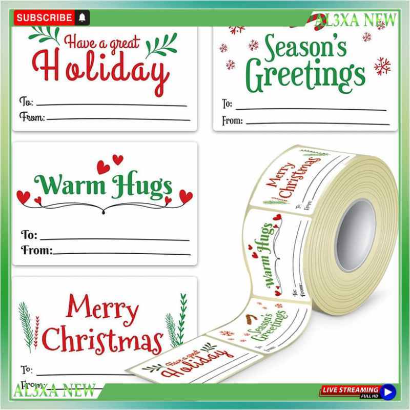 Promo Stiker Label Nama Desain Pohon Natal Rusa Bahan Kertas ...