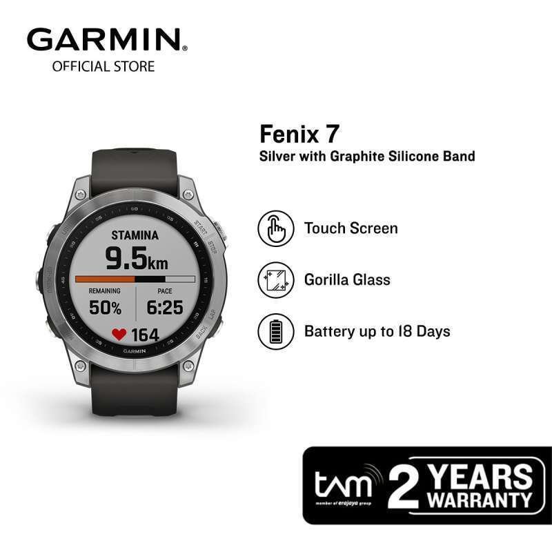 【バンド未使用新品】GARMIN fenix7 Silver/Graphite Garmin fenix 7 - Silver, Graphite Band | 68travel