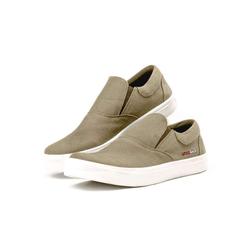 Sepatu slip on canvas online