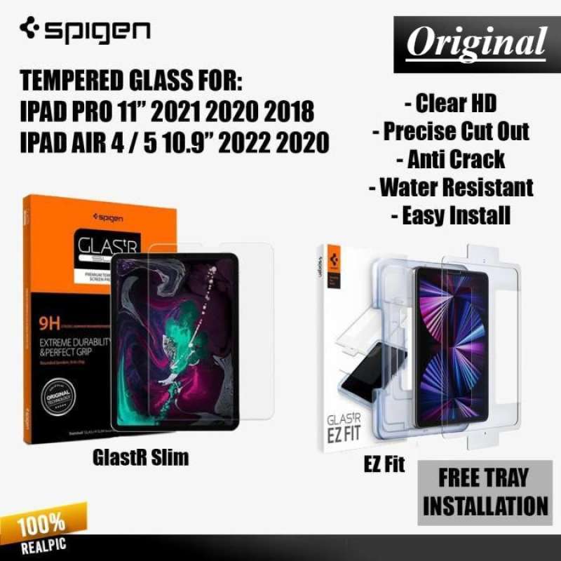  Spigen Tempered Glass Screen Protector GlasTR Slim Designed for  iPad Pro 11 inch M2 (2022) / iPad Pro 11 inch (2021/2020/2018) / iPad Air 5  (2022) / iPad Air 4 (2020) 9H Hardness/Case-Friendly : Electronics