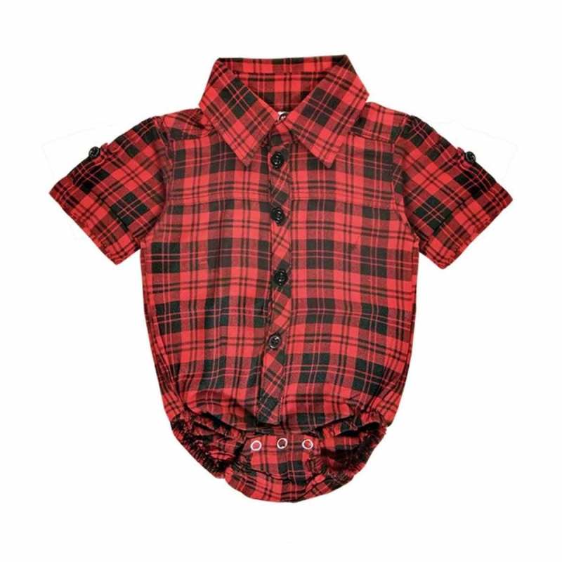 Jual Hey Baby Kemeja Romper Shirt Baju Bayi Red Online Harga Kualitas Terjamin Blibli Com