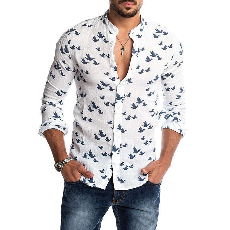Jual Mens Fashion Casual Printed Shirts 