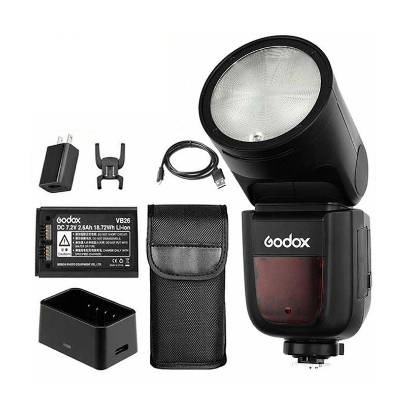 Jual Godox V1 Canon Ttl Li Ion Round Head Camera Flash Online Mei