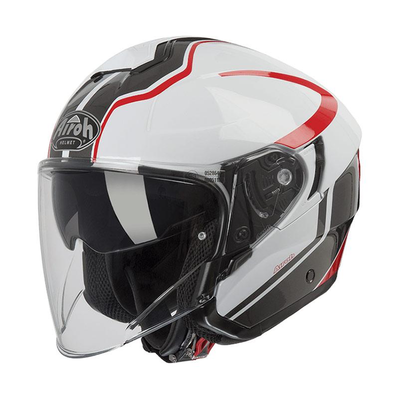 Helm half shop face double visor