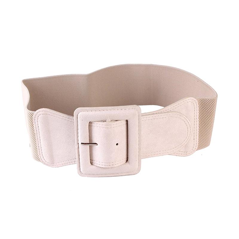 Jual Eds Solid Color Wide Luxury Elastic Waist Belts For