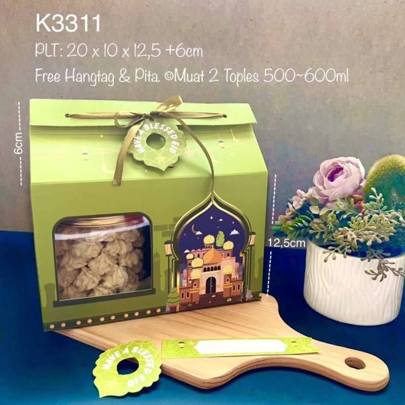 Jual Kotak Lebaran K3311 Idul Fitri/ Eid Mubarak/ Goody Bag/ Muat