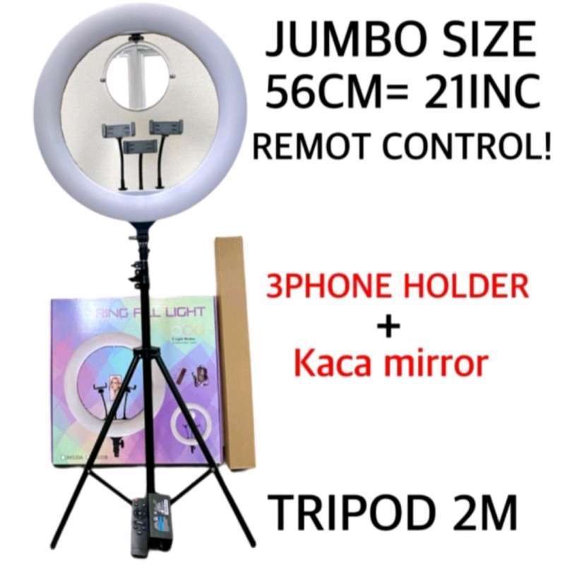 HQ-21 inc Ring Light 56CM Light Stand Tripod 2M Phone Holder Top