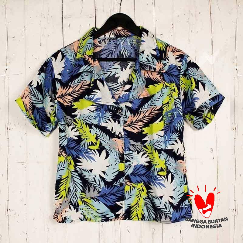 Jual Fortklass Hawai Monalisa Daun Kemeja Wanita Online September 2020 Blibli Com