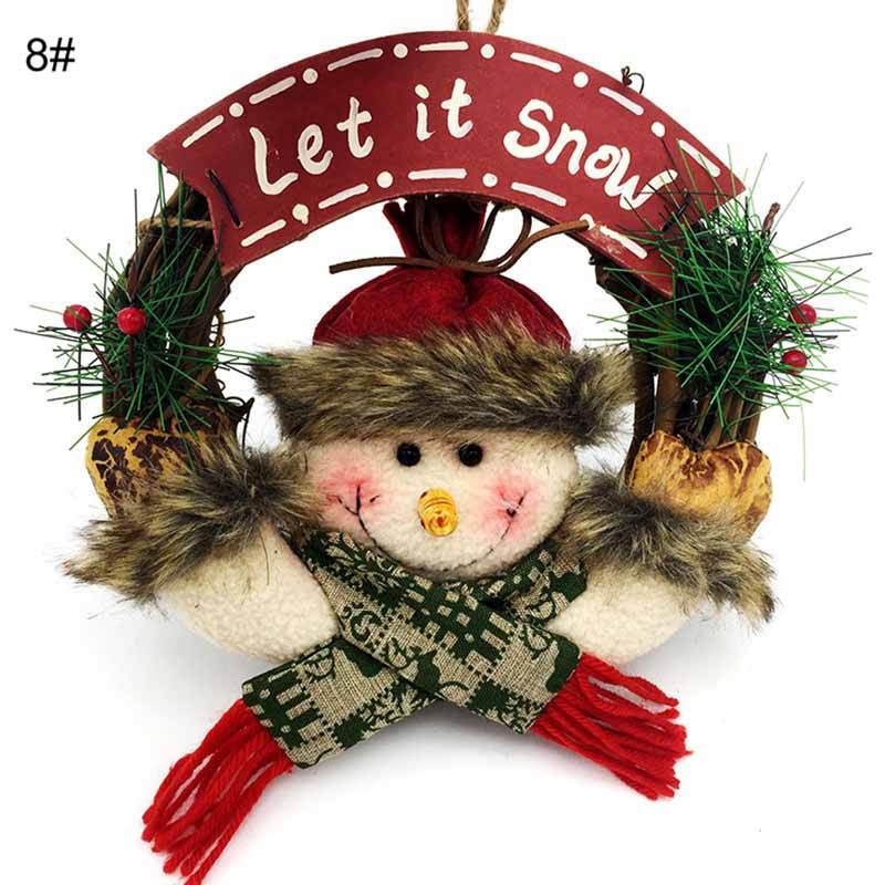 Jual Bluelans 8 Cute Santa Snowman Garland Rattan Hoop Christmas