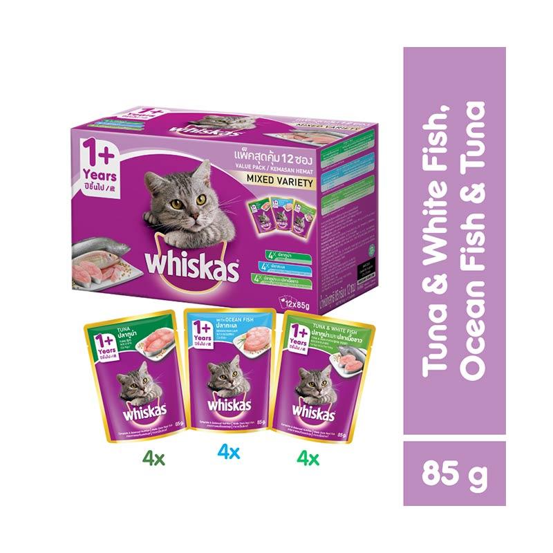 Jual Whiskas Makanan Kucing Basah Multipack Adult Pouch 4 Pcs Tuna Pouch 85 G 4 Pcs Ocean Fish Pouch 85 G Dan 4 Pcs White Fish Pouch 85 G Online Oktober 2020 Blibli Com