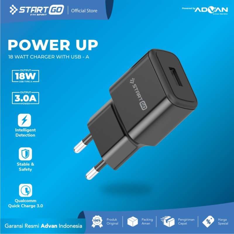 StartGo Power Up Charger Smart 18watt Quick Plug Wall Charger USB Port