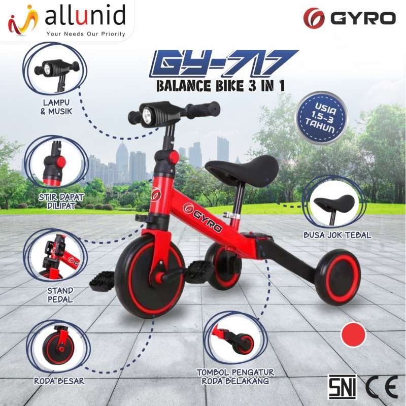 Balance bike sales roda 3