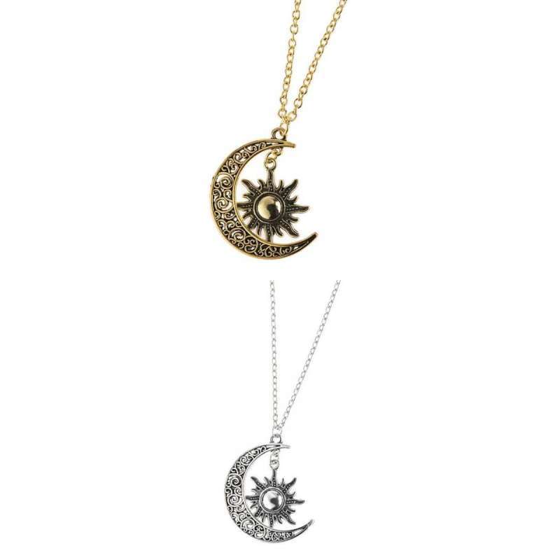 Promo 2Pcs Trendy Crescent Moon and Sun 
