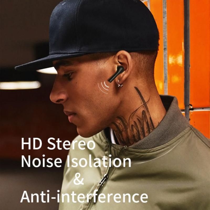 qcy t5 wireless bluetooth v5 0 touch control stereo hd talking headset with battery 380 mah